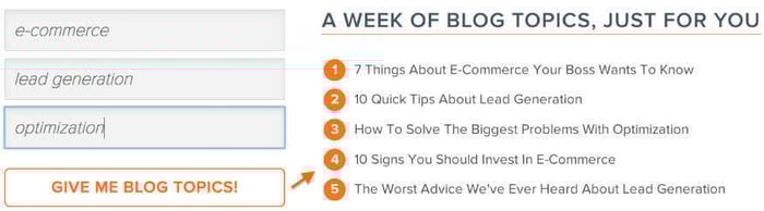 Générateur de sujets de blogue