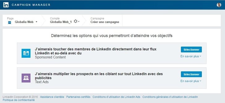 Outil de gestion publicitaire linkedIn