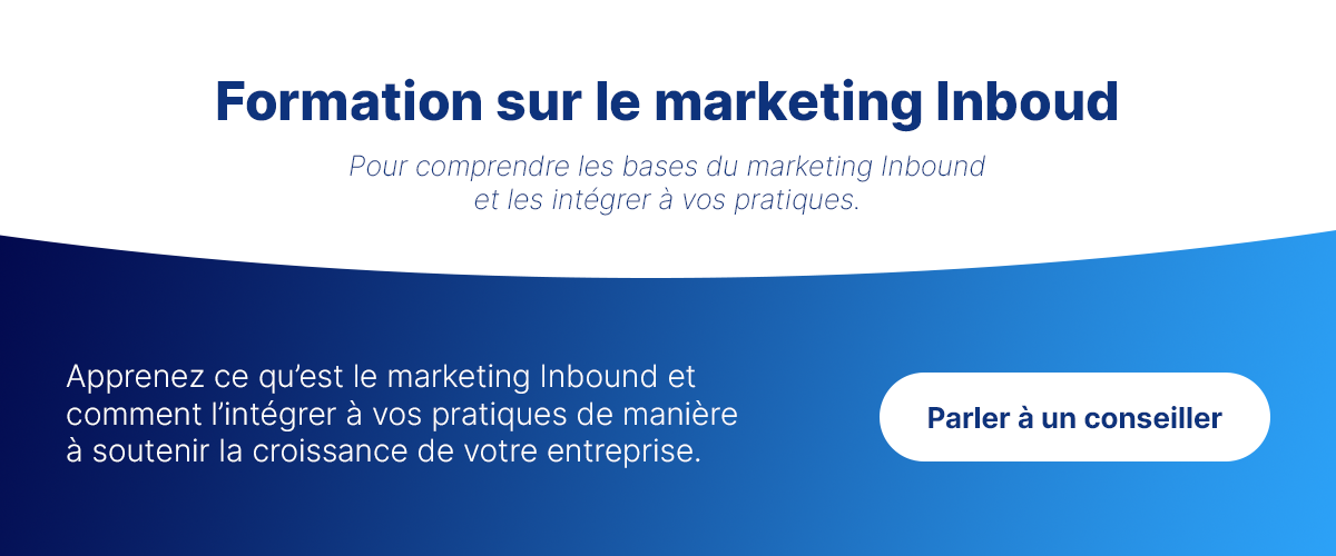 Bouton pour prendre rendez-vous pour une formation sur le marketing Inboud