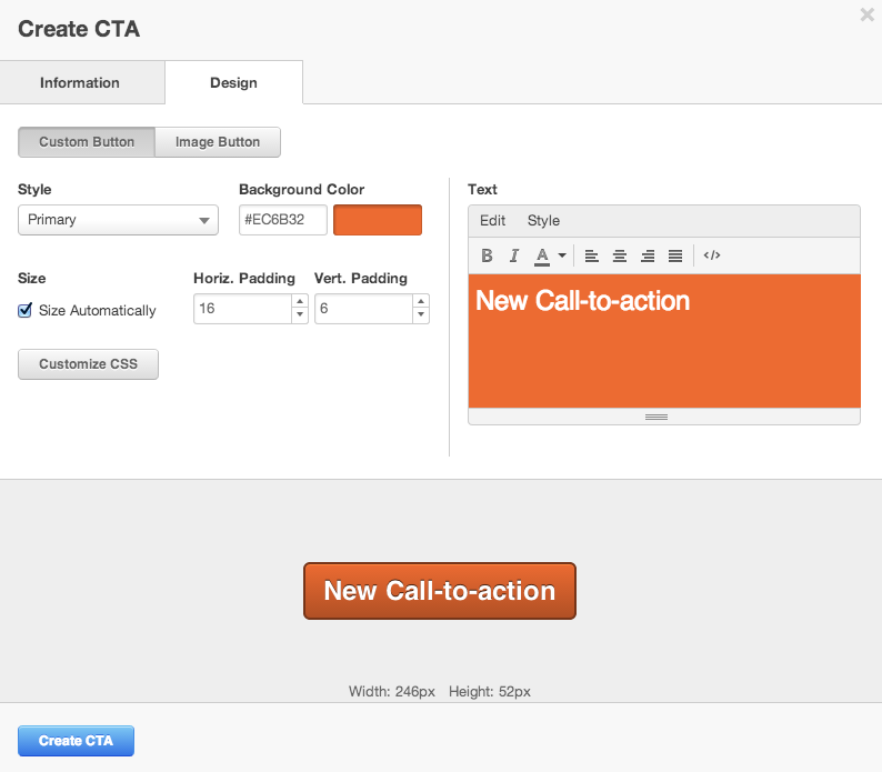 Générateur d'appels à l'action dans HubSpot