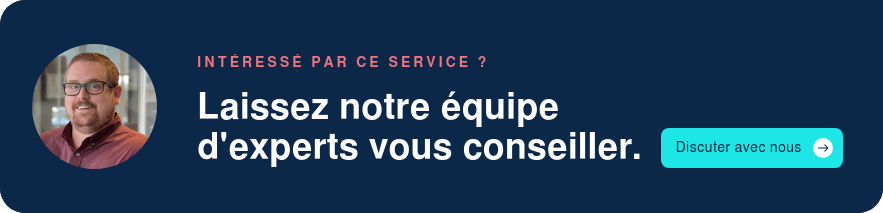 Intéressé par ce service ? Laissez notre équipe d'experts vous conseiller. Discuter avec nous