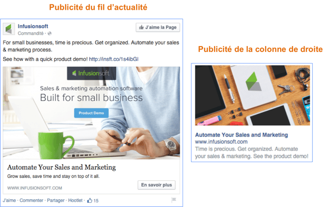 formats de publicités facebook