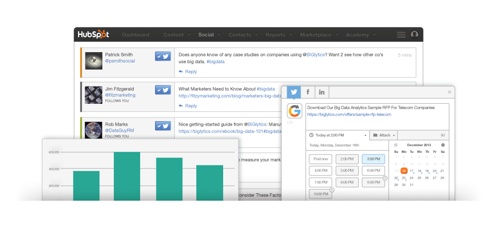 L'outil médias sociaux de HubSpot