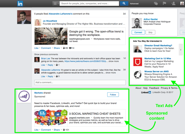 Types d'annonces sur Linkedin Ads Types d'annonces sur Linkedin Ads