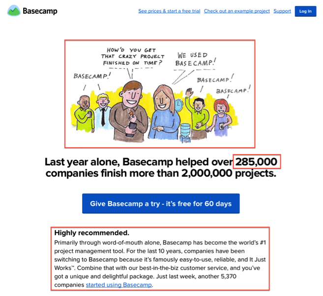 Exemple d'approbation sociale (social proof) Exemple d'approbation sociale (social proof)